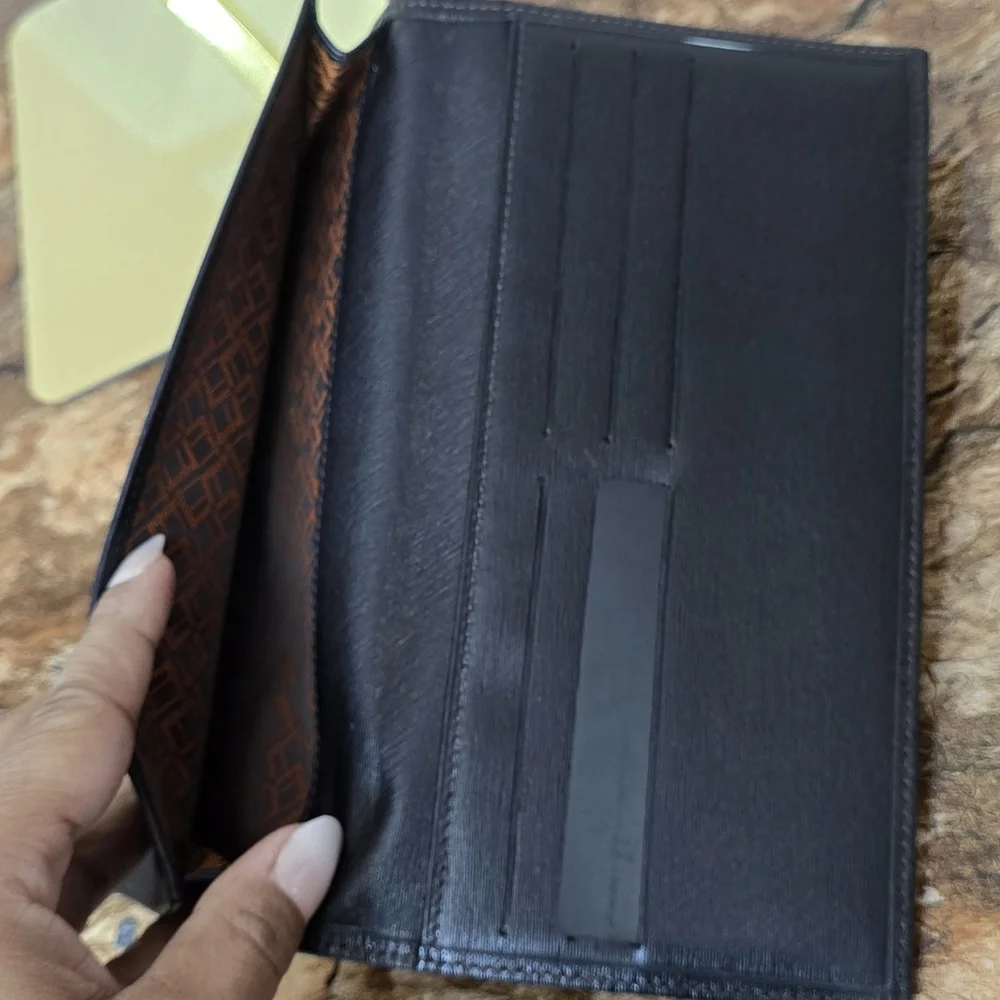 Dunhill London Black Continental Wallet Nylon Canvas & Leather Trim NEW w/ Box